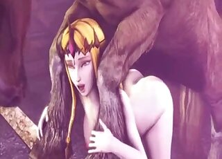 شقراء ثلاثية الأبعاد ذات منحنيات مذهلة تمارس الجنس مع حصان كبير القضيب