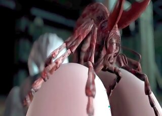 شقراء متحركة تمارس الجنس في حديقة الحيوانات مع مخلوق فضائي