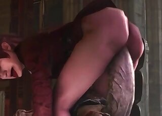 أنمي MILF يأخذ رحلة رائعة على قضيب وحش كرتوني